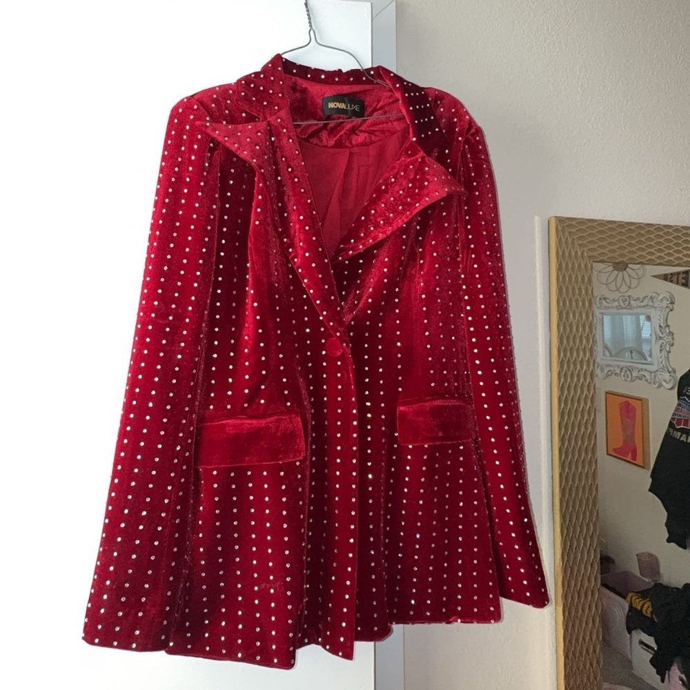 Rhinestone Burgundy Blazer